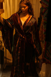 PINA SILK KIMONO RED STRIPE