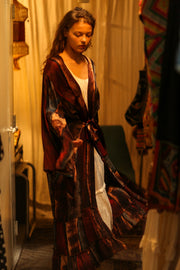 PINA SILK KIMONO RED STRIPE