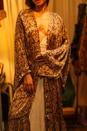 PINA SILK KIMONO CARNIVORE BURGUNDY