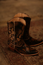 TAN ANIMAL PRINT WESTERN BOOTS