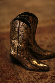 SNAKE PRINT WESTERN BOOTS SANU