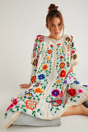 BELLA FLOR EMBROIDERED KAFTAN - sustainably made MOMO NEW YORK sustainable clothing, dress slow fashion