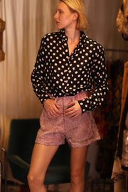 BILLIE BOYFRIEND SHIRT POLKA DOTS - sustainably made MOMO NEW YORK sustainable clothing, Bohemian Chic slow fashion