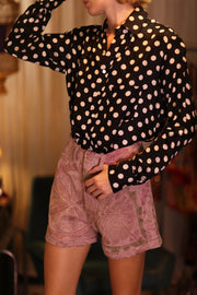 BILLIE BOYFRIEND SHIRT POLKA DOTS - sustainably made MOMO NEW YORK sustainable clothing, Bohemian Chic slow fashion