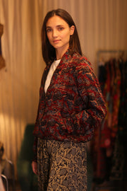 BOMBER JACKET SILK ANCHA POPI - sustainably made MOMO NEW YORK sustainable clothing, bomberjacket slow fashion