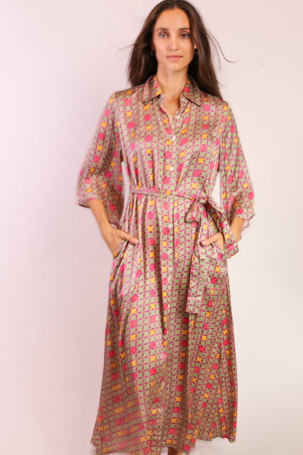 BUTTON DOWN DRESS KIMONO SOKAGI - sustainably made MOMO NEW YORK sustainable clothing, dress slow fashion