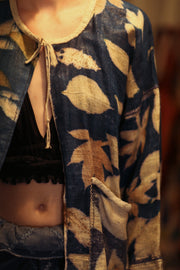 DAMON KANCHON DEEP BLUE SHORT JACKET - sustainably made MOMO NEW YORK sustainable clothing, slow fashion