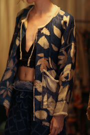 DAMON KANCHON DEEP BLUE SHORT JACKET - sustainably made MOMO NEW YORK sustainable clothing, slow fashion