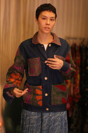DENIM JACKET PATCHWORK MULA - sustainably made MOMO NEW YORK sustainable clothing, coatandjacket slow fashion