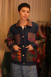 DENIM JACKET PATCHWORK MULA - sustainably made MOMO NEW YORK sustainable clothing, coatandjacket slow fashion