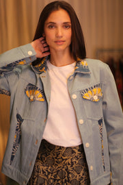 DENIM JACKET PATCHWORK RURA - sustainably made MOMO NEW YORK sustainable clothing, coatandjacket slow fashion