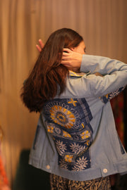 DENIM JACKET PATCHWORK RURA - sustainably made MOMO NEW YORK sustainable clothing, coatandjacket slow fashion