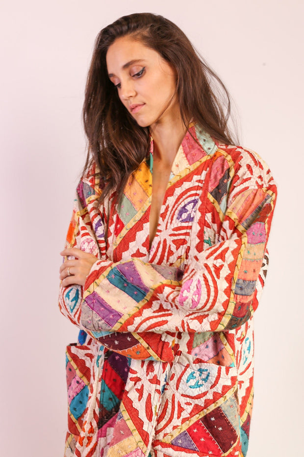 EMBROIDERED COAT JACKET MAHELI - sustainably made MOMO NEW YORK sustainable clothing, Jacket slow fashion