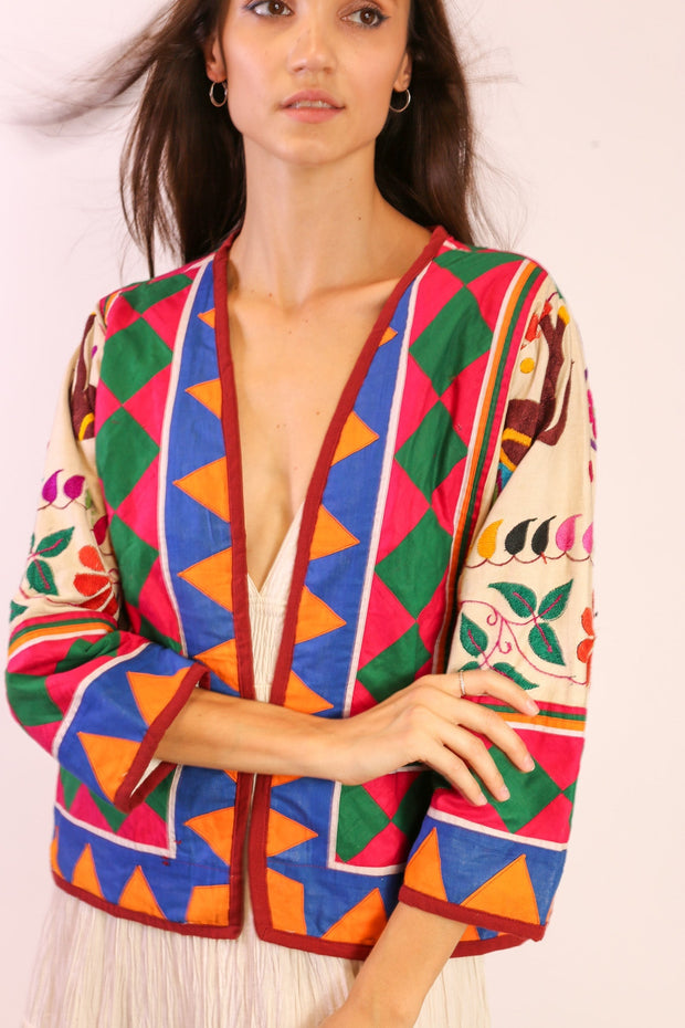 EMBROIDERED JACKET CAROLINA - sustainably made MOMO NEW YORK sustainable clothing, Jacket slow fashion