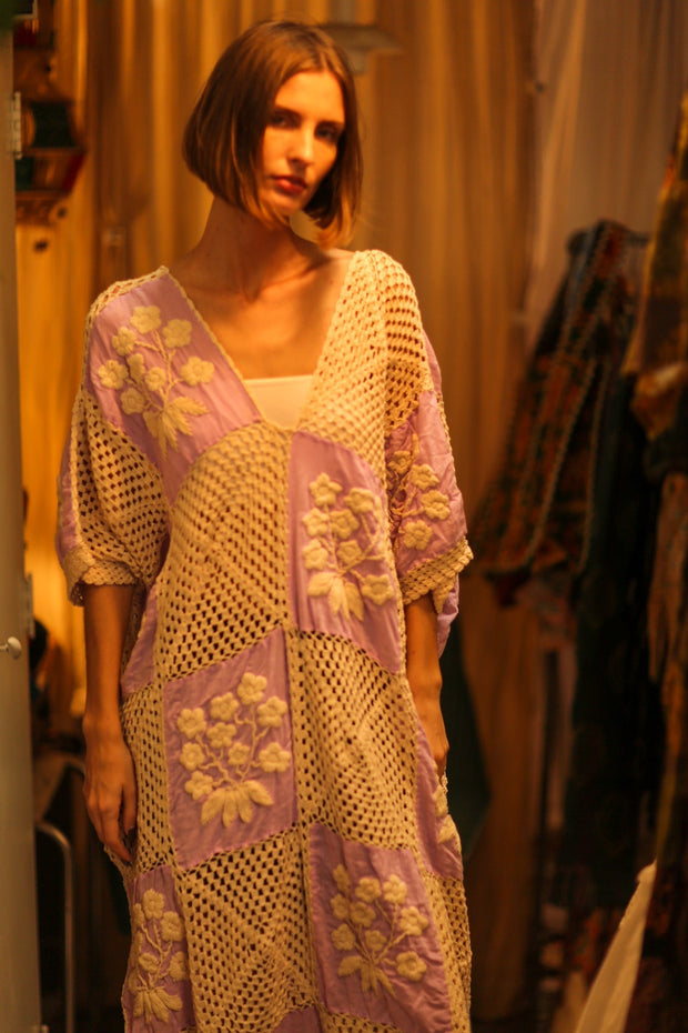 EMBROIDERED KAFTAN DRESS COBEIN - sustainably made MOMO NEW YORK sustainable clothing, bestseller slow fashion