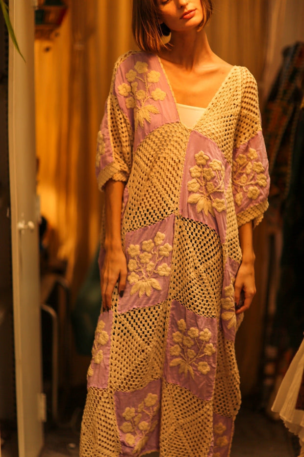 EMBROIDERED KAFTAN DRESS COBEIN - sustainably made MOMO NEW YORK sustainable clothing, bestseller slow fashion