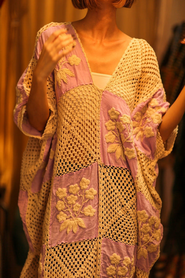 EMBROIDERED KAFTAN DRESS COBEIN - sustainably made MOMO NEW YORK sustainable clothing, bestseller slow fashion