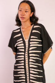 EMBROIDERED KAFTAN LILLY - sustainably made MOMO NEW YORK sustainable clothing, slow fashion