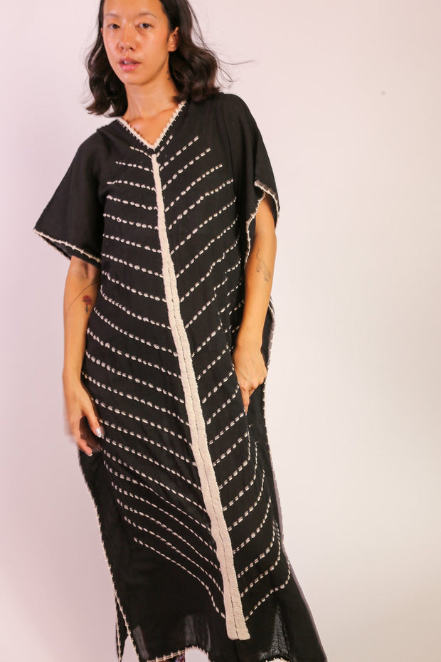 EMBROIDERED KAFTAN LILLY - sustainably made MOMO NEW YORK sustainable clothing, slow fashion