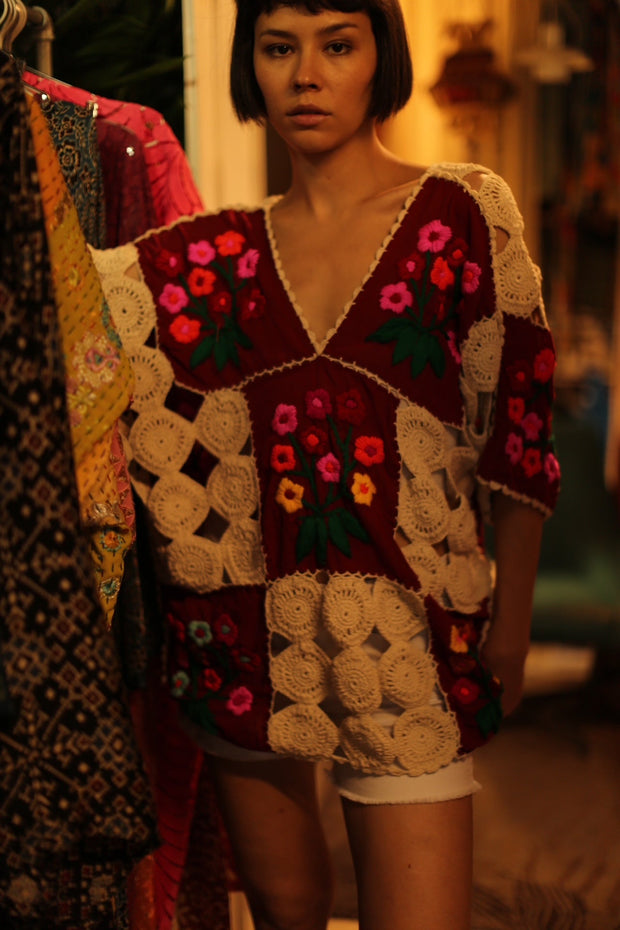 EMBROIDERED KIMONO AWA - sustainably made MOMO NEW YORK sustainable clothing, slow fashion