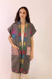 EMBROIDERED KIMONO HARIA - sustainably made MOMO NEW YORK sustainable clothing, slow fashion