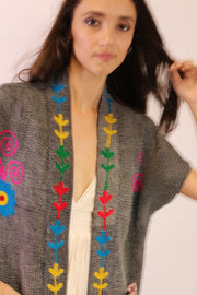 EMBROIDERED KIMONO HARIA - sustainably made MOMO NEW YORK sustainable clothing, slow fashion