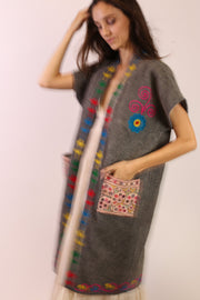 EMBROIDERED KIMONO HARIA - sustainably made MOMO NEW YORK sustainable clothing, slow fashion