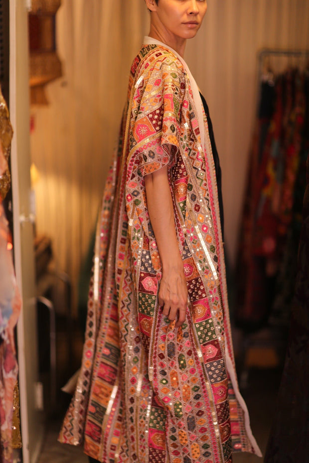 EMBROIDERED KIMONO SILK SUNOSCH - sustainably made MOMO NEW YORK sustainable clothing, kimono slow fashion