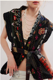 GLORIA PATCHWORK VEST - sustainably made MOMO NEW YORK sustainable clothing, slow fashion