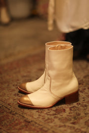 GOLD CAP CREAM BOOTS REYAL - sustainably made MOMO NEW YORK sustainable clothing, boots slow fashion