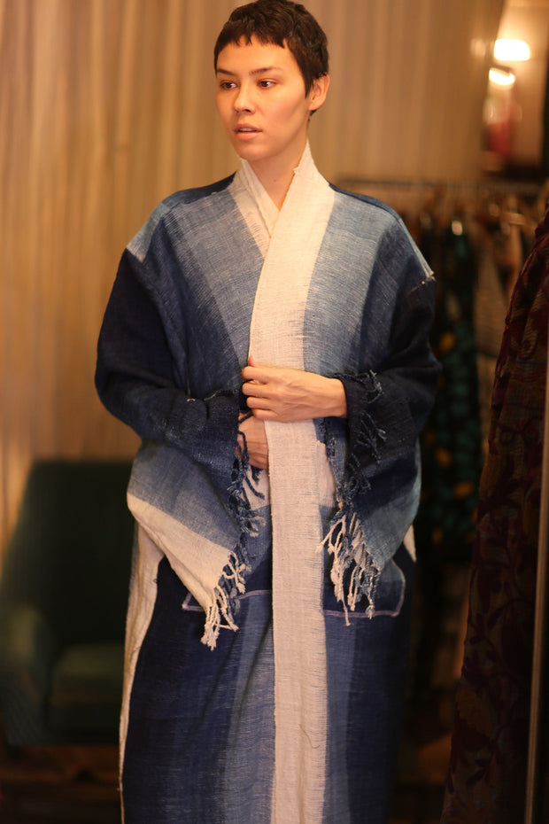 HANDLOOM COTTON LAOS KIMONO ODIN - sustainably made MOMO NEW YORK sustainable clothing, kimono slow fashion