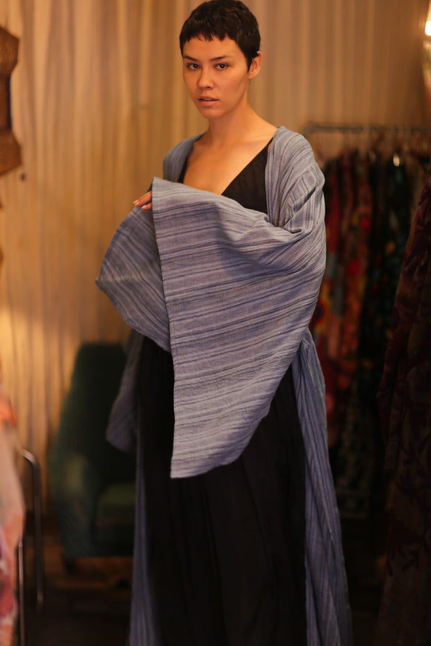HANDWOVEN COTTON WING KIMONO PINA LAYLA - sustainably made MOMO NEW YORK sustainable clothing, handmade slow fashion