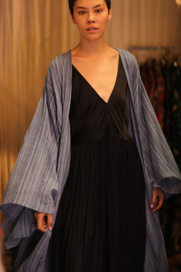 HANDWOVEN COTTON WING KIMONO PINA LAYLA - sustainably made MOMO NEW YORK sustainable clothing, handmade slow fashion