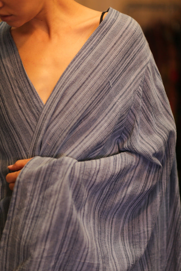 HANDWOVEN COTTON WING KIMONO PINA LAYLA - sustainably made MOMO NEW YORK sustainable clothing, handmade slow fashion
