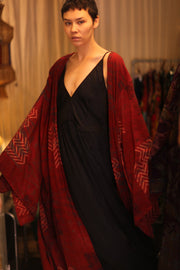 HANDWOVEN COTTON WING KIMONO PINA REDROSI - sustainably made MOMO NEW YORK sustainable clothing, handmade slow fashion