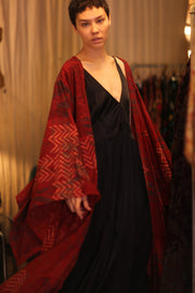 HANDWOVEN COTTON WING KIMONO PINA REDROSI - sustainably made MOMO NEW YORK sustainable clothing, handmade slow fashion