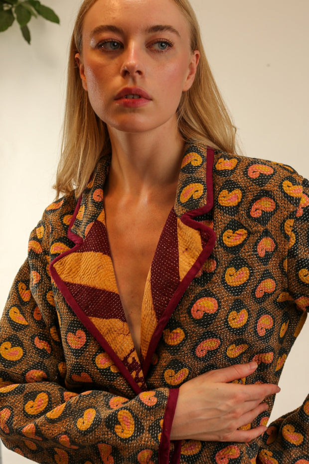 KANTHA JACKET RICARDA - sustainably made MOMO NEW YORK sustainable clothing, slow fashion