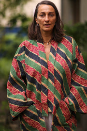 KANTHA KIMONO JACKET INIZ - sustainably made MOMO NEW YORK sustainable clothing, new slow fashion