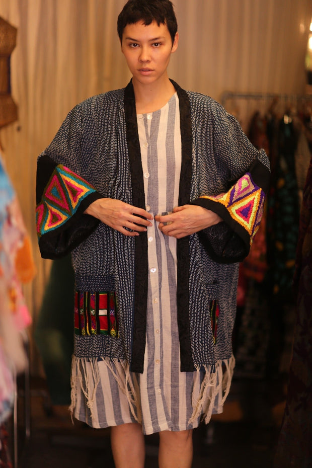 KIMONO HANDCRAFTED SALI - sustainably made MOMO NEW YORK sustainable clothing, kimono slow fashion