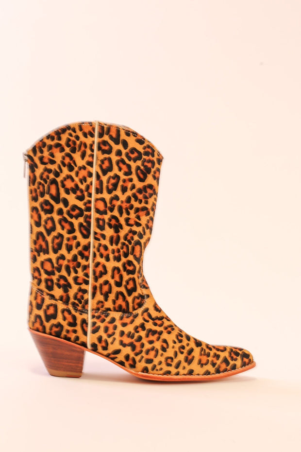 LEOPARD PRINT WESTERN BOOTS MAYA - sustainably made MOMO NEW YORK sustainable clothing, slow fashion