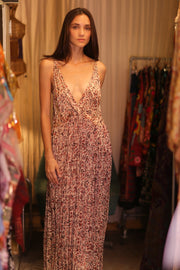 LILY SILK DRESS KYLIE - sustainably made MOMO NEW YORK sustainable clothing, Boho Chic Dress slow fashion