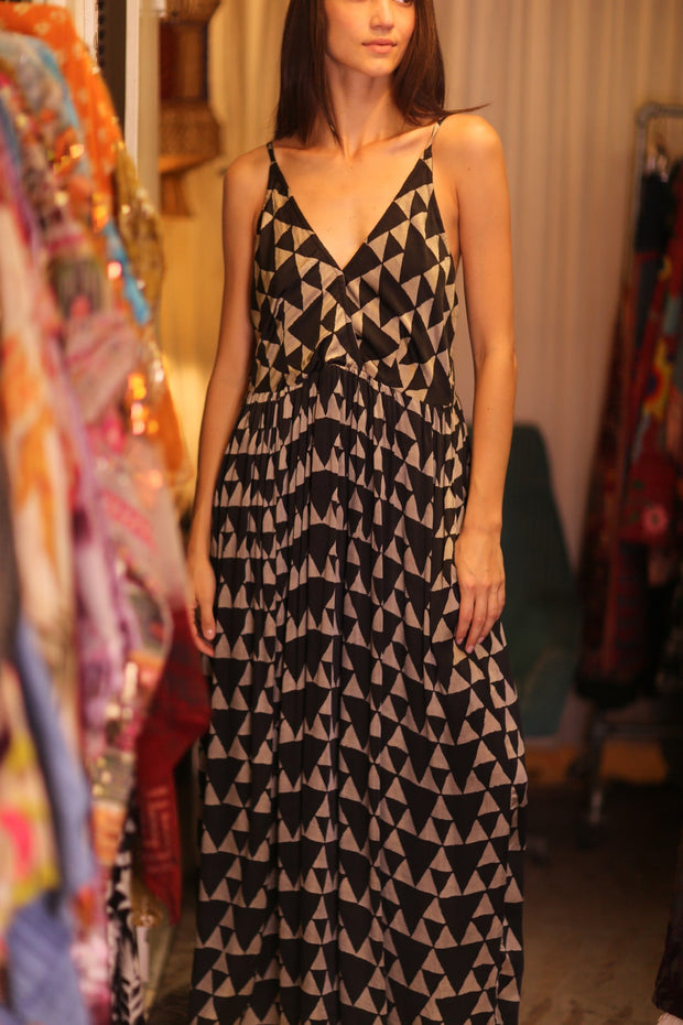 LILY SILK DRESS MARI - sustainably made MOMO NEW YORK sustainable clothing, Boho Chic Dress slow fashion