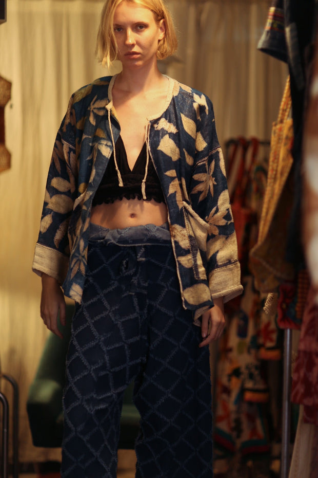 LUKE FISHERMAN TROUSERS FRINGED - sustainably made MOMO NEW YORK sustainable clothing, denim slow fashion
