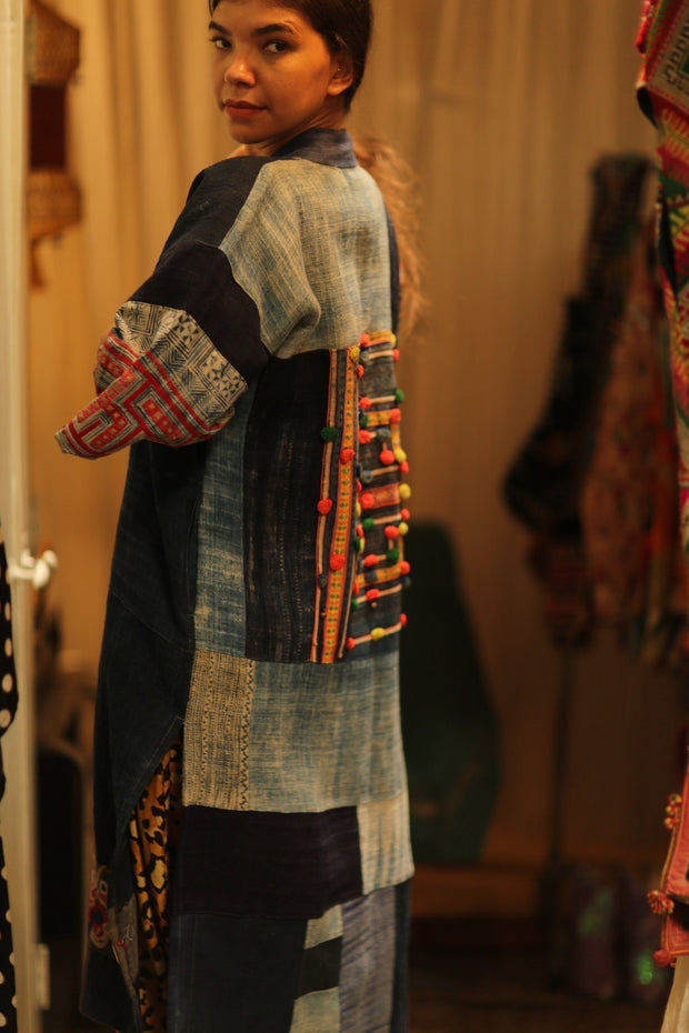 MISHA TRIBAL PATCHWORK KIMONO - sustainably made MOMO NEW YORK sustainable clothing, cotton slow fashion