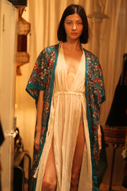 NIKITA EMBROIDERED SILK KIMONO - BANGKOK TAILOR CLOTHING STORE - HANDMADE CLOTHING