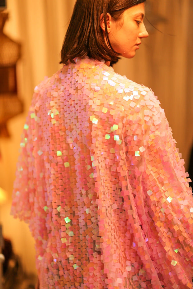 PINK SHORT SEQUIN GLITTER KIMONO JANINE - MOMO STUDIO BERLIN - Berlin Concept Store - sustainable & ethical fashion