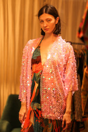 PINK SHORT SEQUIN GLITTER KIMONO JANINE - MOMO STUDIO BERLIN - Berlin Concept Store - sustainable & ethical fashion