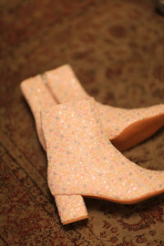 PINK SILK SEQUIN EMBROIDERED BOOTS LEWIS - sustainably made MOMO NEW YORK sustainable clothing, slow fashion