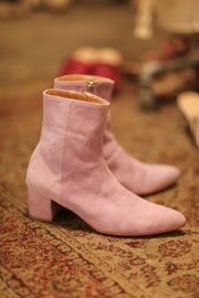 PINK SUEDE BOOTS - sustainably made MOMO NEW YORK sustainable clothing, kimono slow fashion