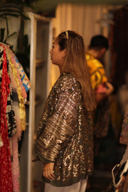 SHORT SILK EMBROIDERED KIMONO OSANU - sustainably made MOMO NEW YORK sustainable clothing, slow fashion